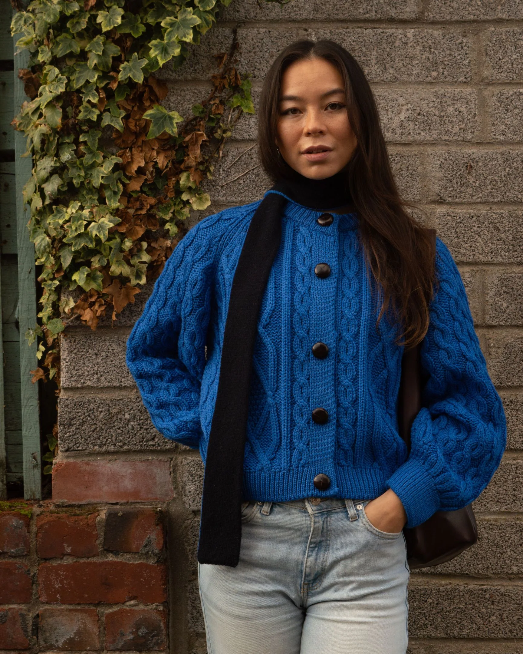 Avening Knitted Skinny Scarf - Image 2