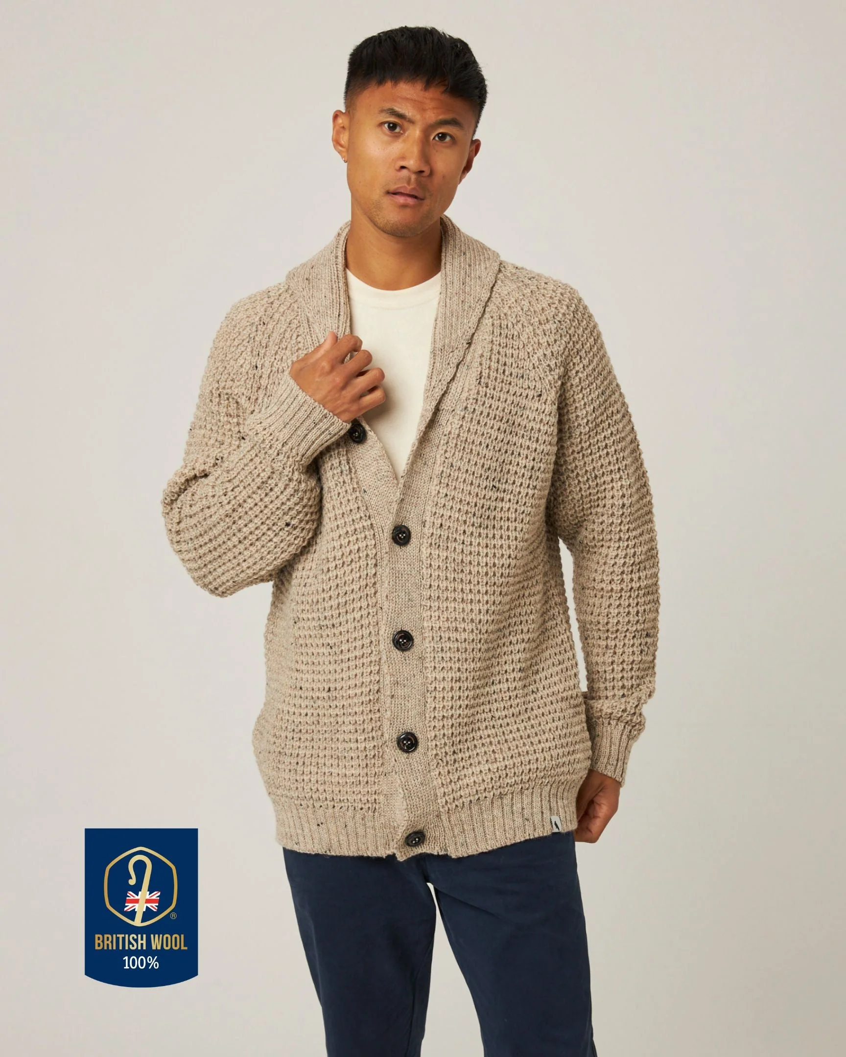Waffle Shawl Cardigan - Image 4