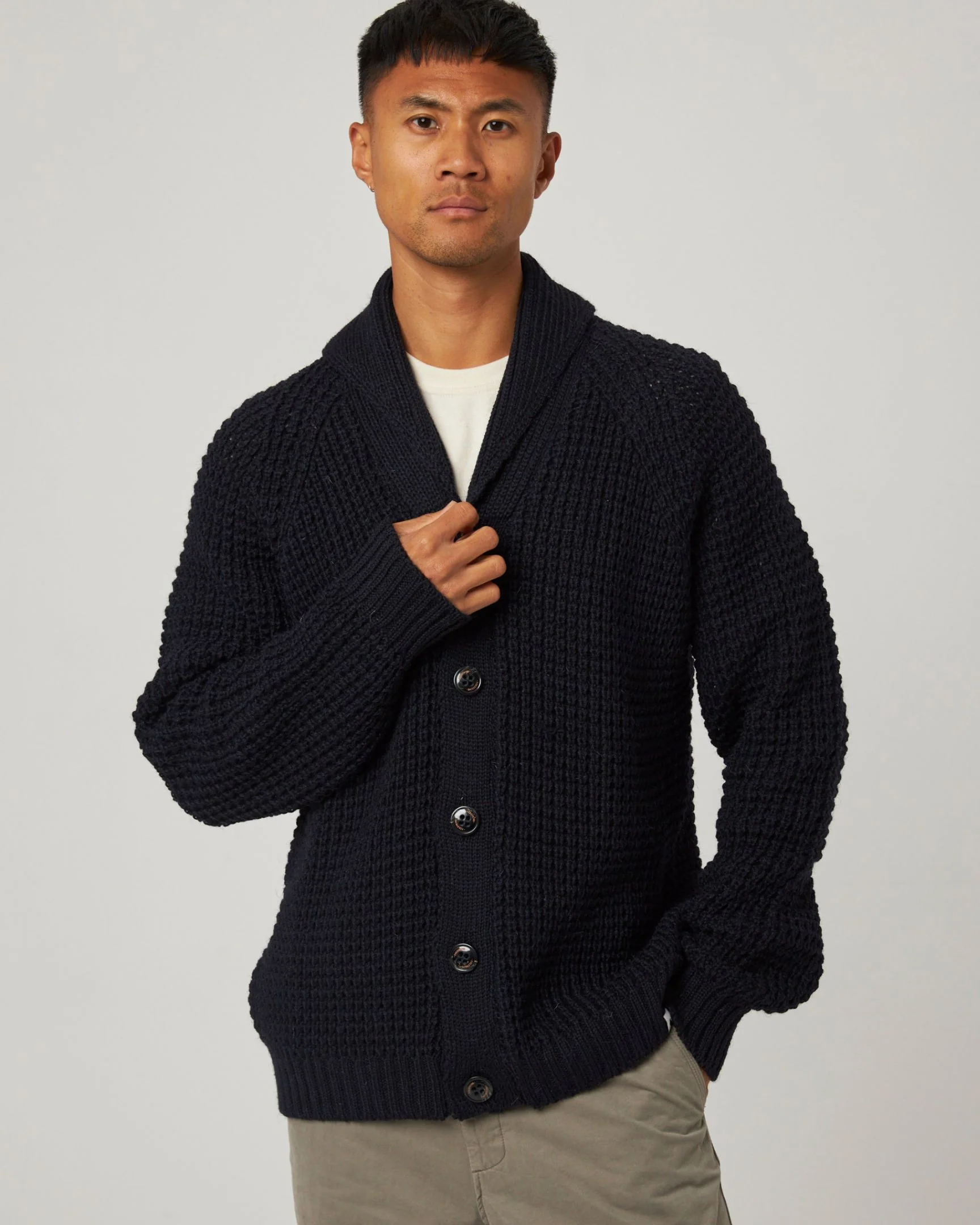 Waffle Shawl Cardigan - Image 5