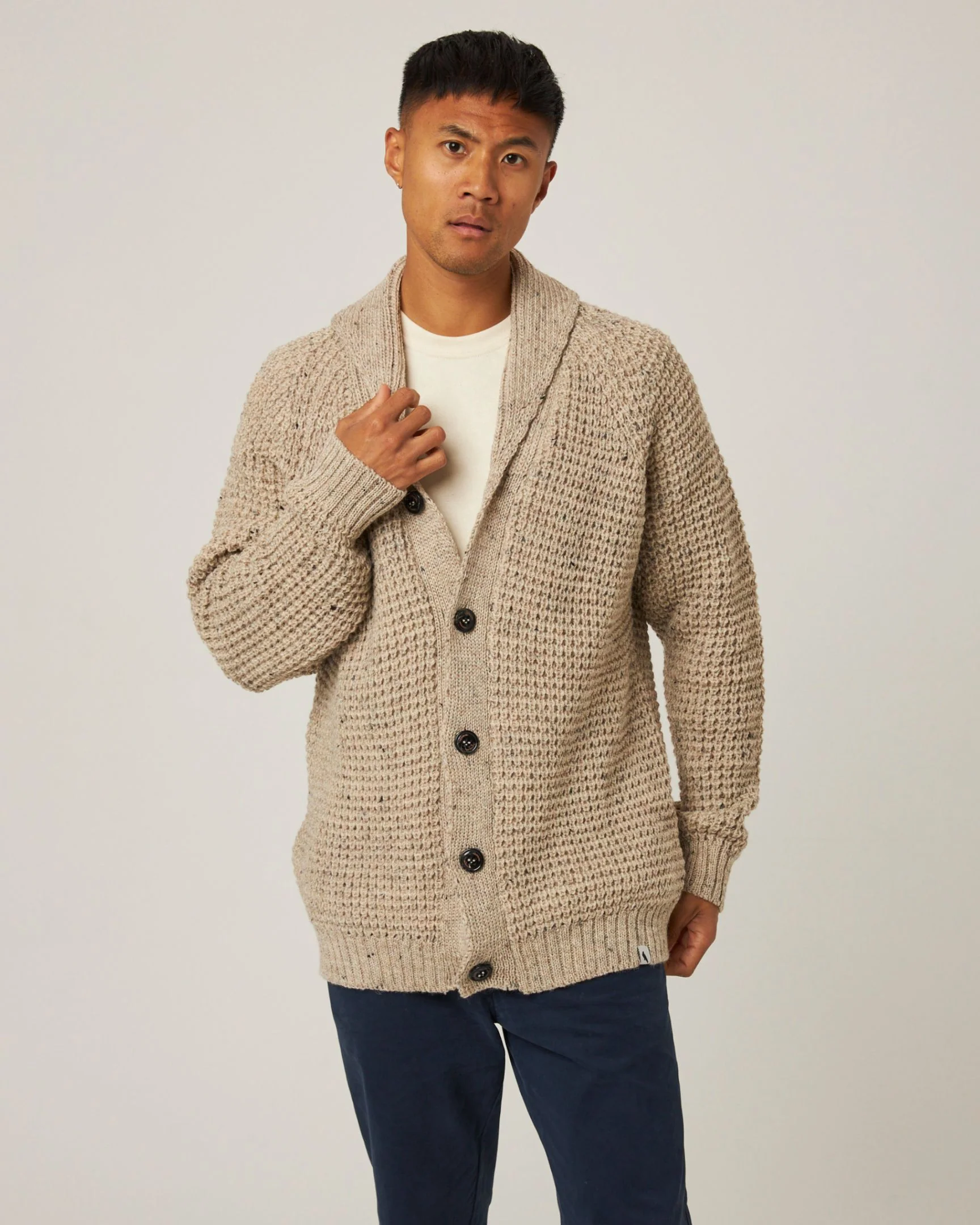 Waffle Shawl Cardigan - Image 6