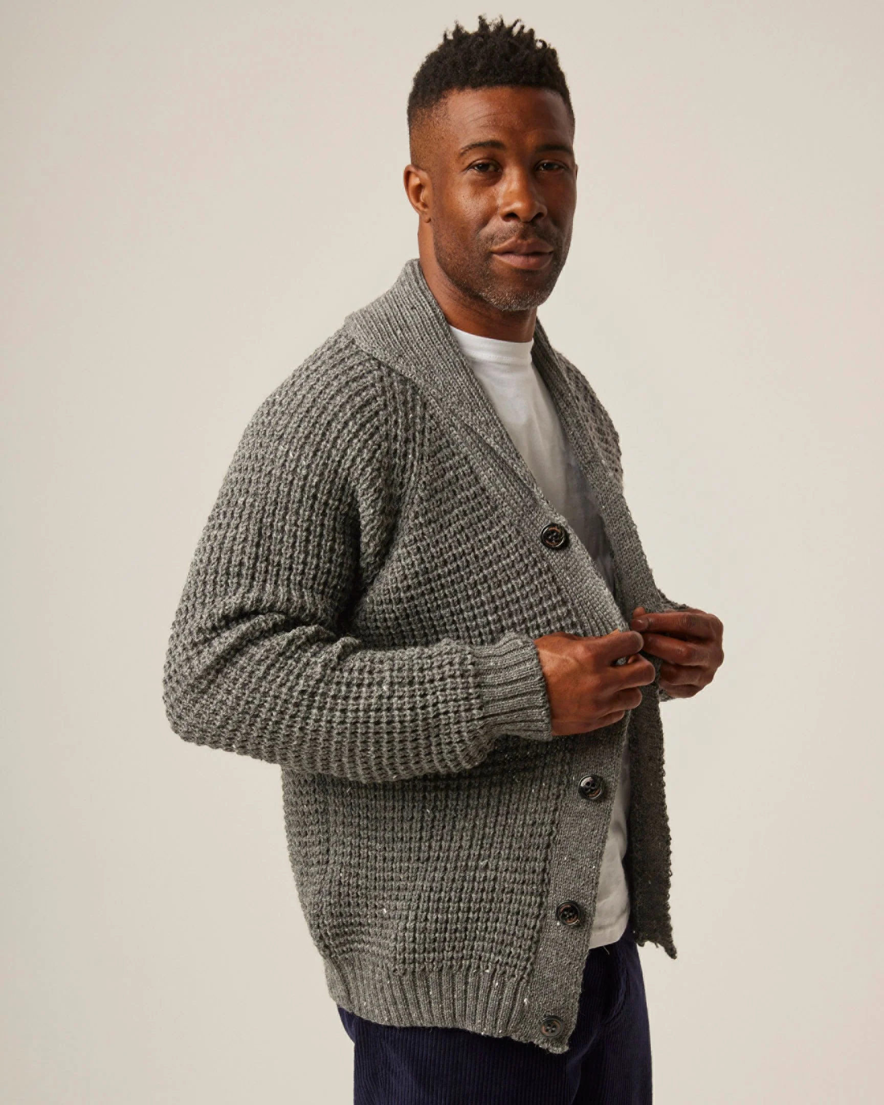 Waffle Shawl Cardigan - Image 7